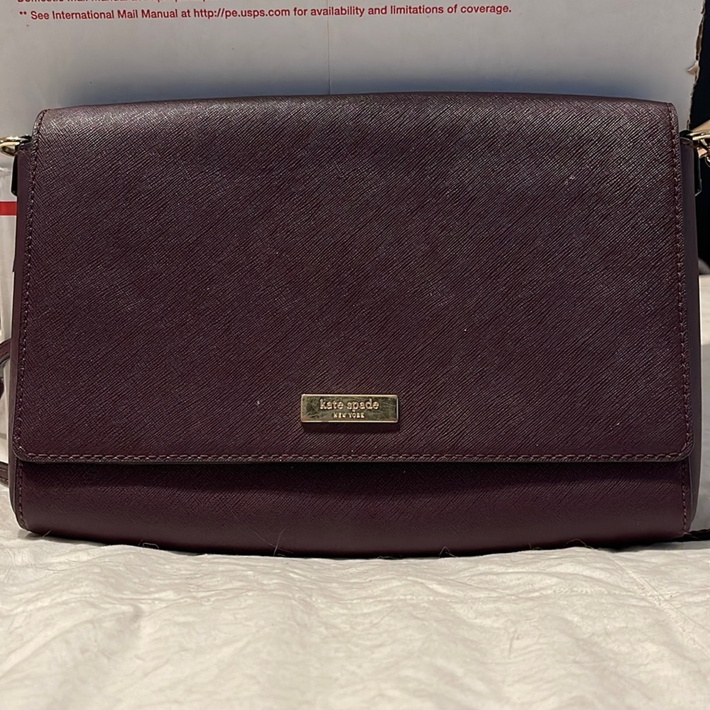 NWOT Kate Spade wine color crossbody with gold hardware